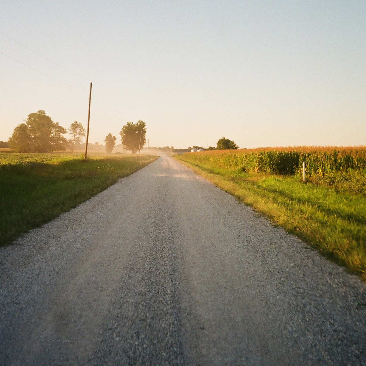 gravel road with corn field on right delivered by tkm materials
